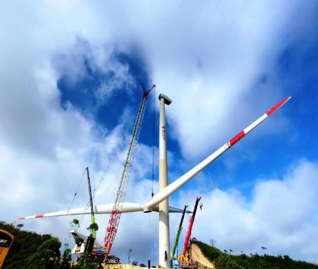 廣西博白四方嶂風(fēng)電29臺(tái)風(fēng)機(jī)吊裝完成