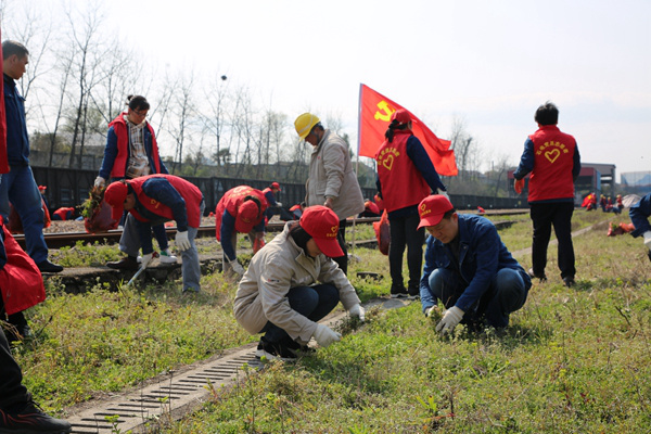 大唐石門發(fā)電公司開展“拔草護(hù)安全，黨員我先行”志愿服務(wù)活動(dòng)