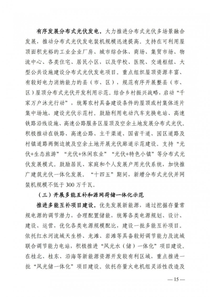 廣西“十四五”規(guī)劃：大力發(fā)展光伏發(fā)電，到2025年新增光伏裝機(jī)15GW！